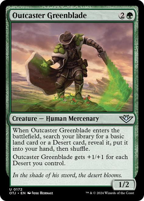 Outcaster Greenblade\nOutlaws of Thunder Junction\nSingle\nMagic The Gathering