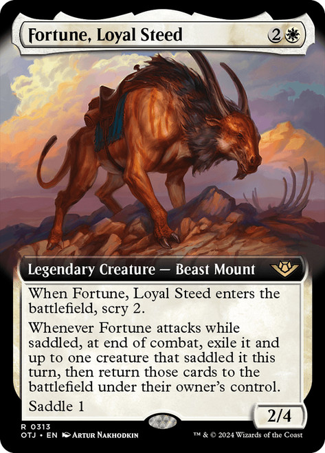 Fortune, Loyal Steed (Extended Art)\nOutlaws of Thunder Junction - Variants\nSingle\nMagic The Gathering