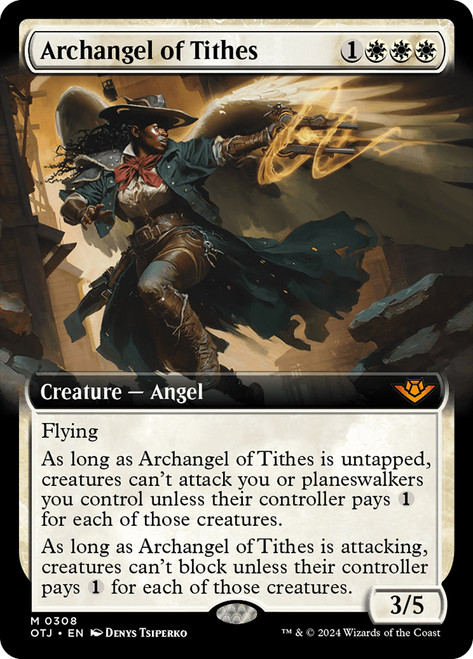 Archangel of Tithes (Extended Art)\nOutlaws of Thunder Junction - Variants\nSingle\nMagic The Gathering