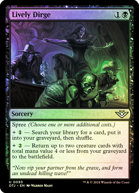 Lively Dirge\nOutlaws of Thunder Junction\nSingle\nMagic The Gathering