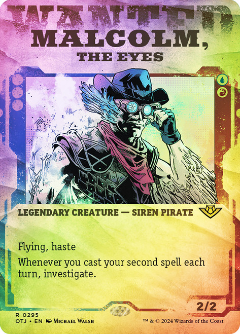Malcolm, the Eyes (Showcase)\nOutlaws of Thunder Junction - Variants\nSingle\nMagic The Gathering