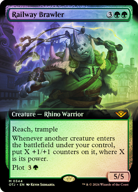 Railway Brawler (Extended Art)\nOutlaws of Thunder Junction - Variants\nSingle\nMagic The Gathering