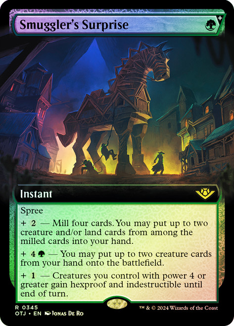 Smuggler's Surprise (Extended Art)\nOutlaws of Thunder Junction - Variants\nSingle\nMagic The Gathering