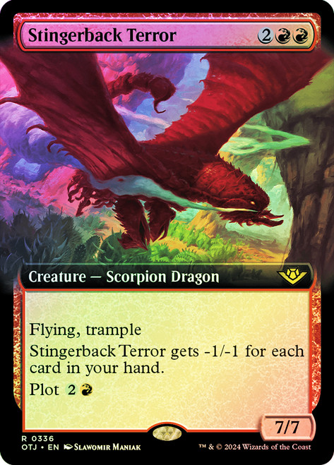Stingerback Terror (Extended Art)\nOutlaws of Thunder Junction - Variants\nSingle\nMagic The Gathering