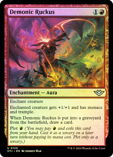 Demonic Ruckus\nOutlaws of Thunder Junction\nSingle\nMagic The Gathering