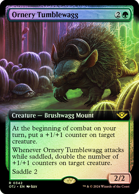Ornery Tumblewagg (Extended Art)\nOutlaws of Thunder Junction - Variants\nSingle\nMagic The Gathering