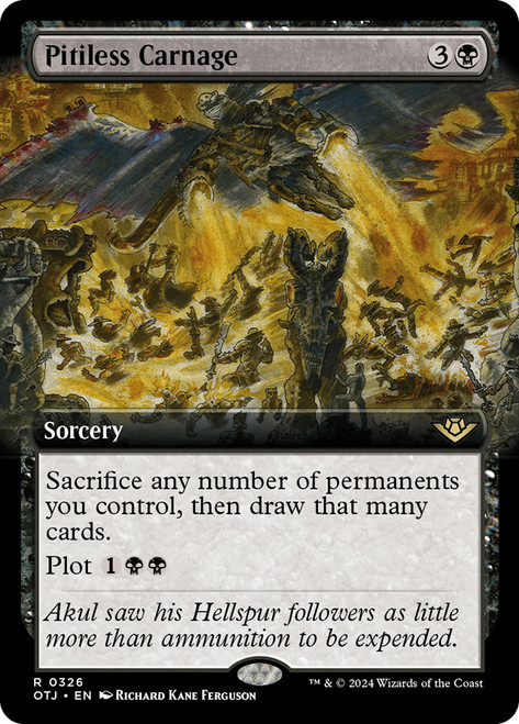Pitiless Carnage (Extended Art)\nOutlaws of Thunder Junction - Variants\nSingle\nMagic The Gathering