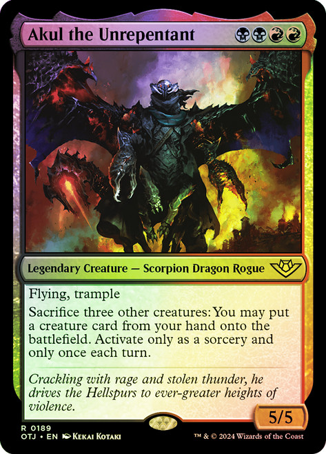 Akul the Unrepentant\nOutlaws of Thunder Junction\nSingle\nMagic The Gathering