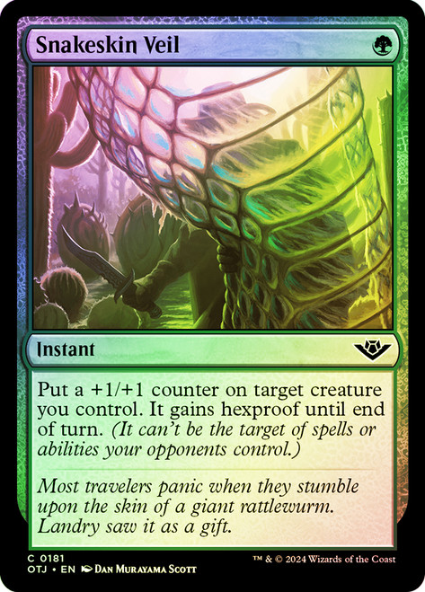 Snakeskin Veil\nOutlaws of Thunder Junction\nSingle\nMagic The Gathering