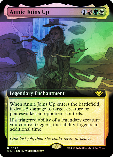 Annie Joins Up (Extended Art)\nOutlaws of Thunder Junction - Variants\nSingle\nMagic The Gathering