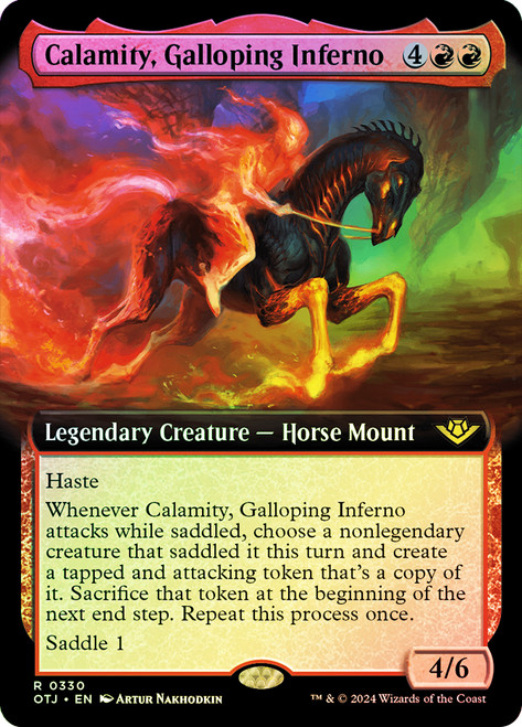 Calamity, Galloping Inferno (Extended Art)\nOutlaws of Thunder Junction - Variants\nSingle\nMagic The Gathering