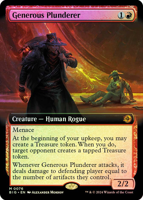 Generous Plunderer (#076) (Extended Art)\nThe Big Score - Variants\nSingle\nMagic The Gathering