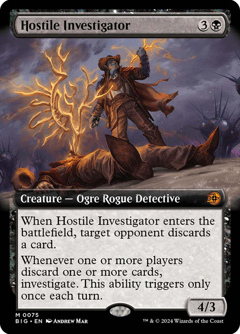 Hostile Investigator (#075) (Extended Art)\nThe Big Score - Variants\nSingle\nMagic The Gathering