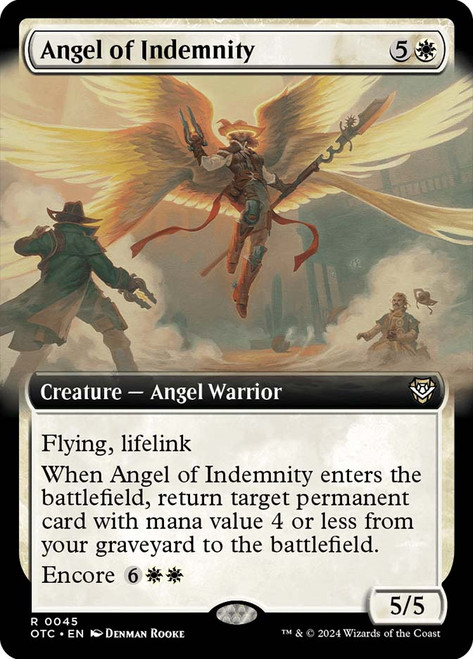 Angel of Indemnity (Extended Art)\nOutlaws of Thunder Junction Commander - Variants\nSingle\nMagic The Gathering