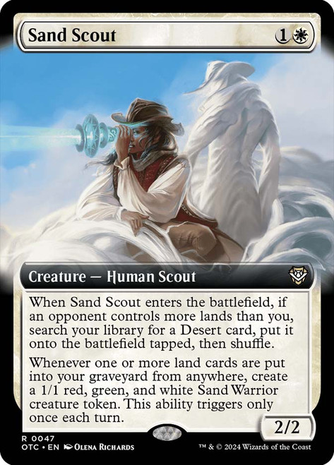 Sand Scout (Extended Art)\nOutlaws of Thunder Junction Commander - Variants\nSingle\nMagic The Gathering