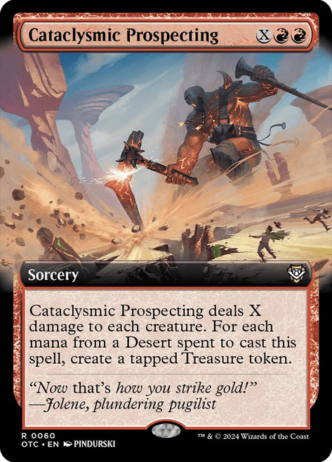 Cataclysmic Prospecting (Extended Art)\nOutlaws of Thunder Junction Commander - Variants\nSingle\nMagic The Gathering