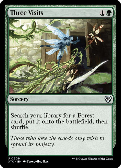 Three Visits\nOutlaws of Thunder Junction Commander\nSingle\nMagic The Gathering