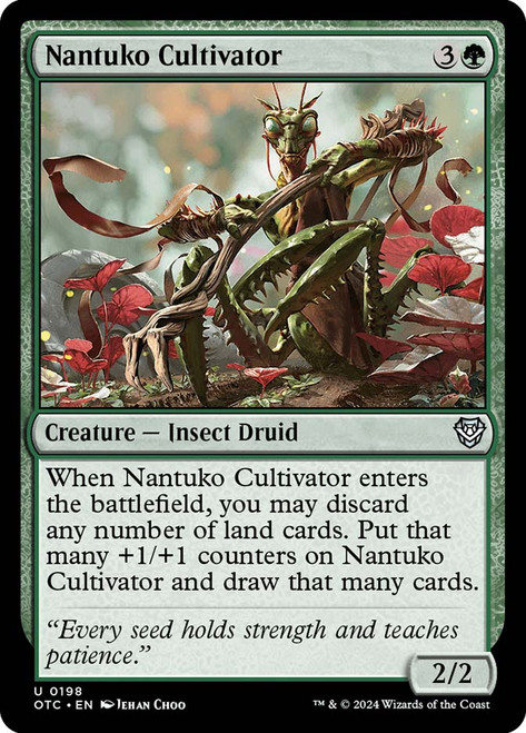 Nantuko Cultivator\nOutlaws of Thunder Junction Commander\nSingle\nMagic The Gathering