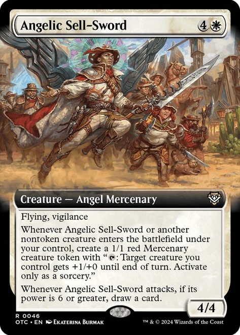 Angelic Sell-Sword (Extended Art)\nOutlaws of Thunder Junction Commander - Variants\nSingle\nMagic The Gathering
