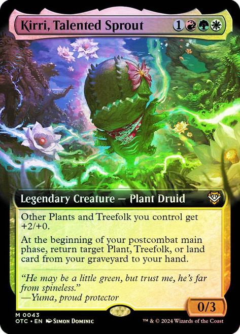 Kirri, Talented Sprout (Extended Art)\nOutlaws of Thunder Junction Commander - Variants\nSingle\nMagic The Gathering