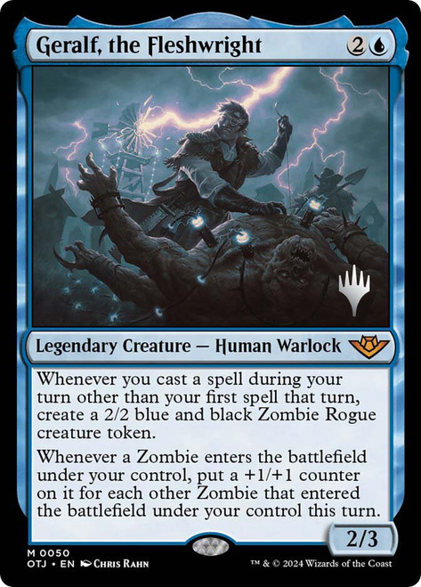 Geralf, the Fleshwright (Promo Pack) (Outlaws of Thunder Junction)\nPromo: Planeswalker Stamped\nSingle\nMagic The Gathering