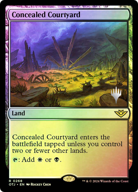 Concealed Courtyard (Promo Pack) (Outlaws of Thunder Junction)\nPromo: Planeswalker Stamped\nSingle\nMagic The Gathering