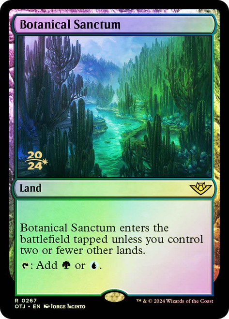 Botanical Sanctum (Prerelease) (Outlaws of Thunder Junction)\nPromo: Date Stamped\nSingle\nMagic The Gathering