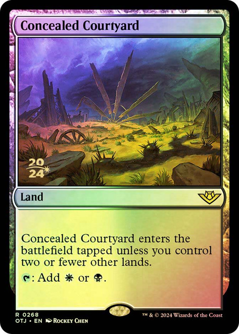 Concealed Courtyard (Prerelease) (Outlaws of Thunder Junction)\nPromo: Date Stamped\nSingle\nMagic The Gathering