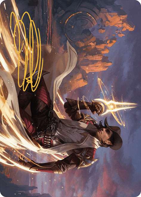 {Kellan, the Kid Art Card} (Signed)\nArt Series: Outlaws of Thunder Junction\nSingle\nMagic The Gathering