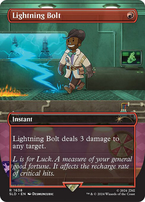 Lightning Bolt (Secret Lair) (#1638) (Borderless)\nPromo: General\nSingle\nMagic The Gathering