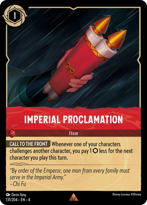 Imperial Proclamation
Ursula's Return
Single
Lorcana