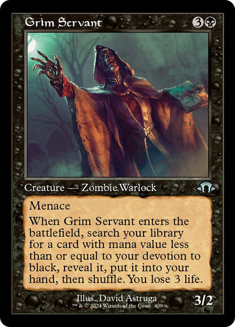 Grim Servant (Retro Frame)\nModern Horizons 3 - Retro Frame\nSingle\nMagic The Gathering