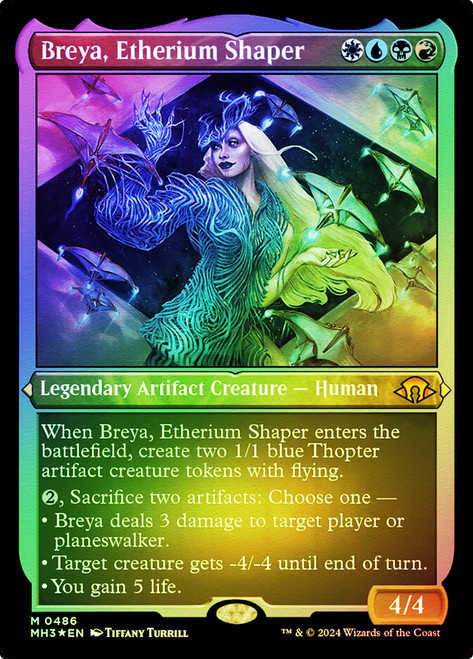 Breya, Etherium Shaper (Foil Etched)\nModern Horizons 3 - Alternate Foil\nSingle\nMagic The Gathering