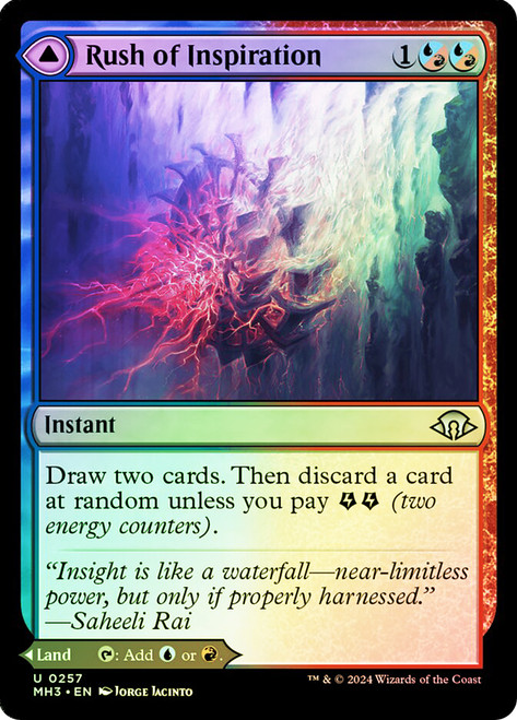 Magic the Gathering Modern Horizons 3 Uncommon Rush of Inspiration // Crackling Falls #257