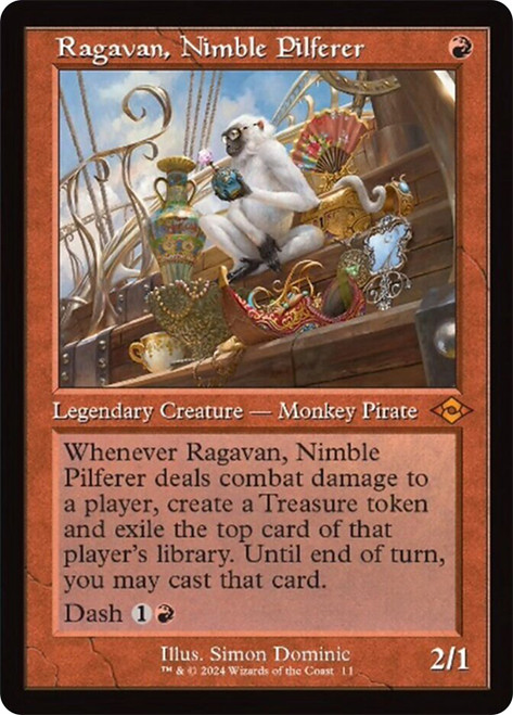 Ragavan, Nimble Pilferer (Retro Frame)\nModern Horizons 2 - Retro Frame\nSingle\nMagic The Gathering