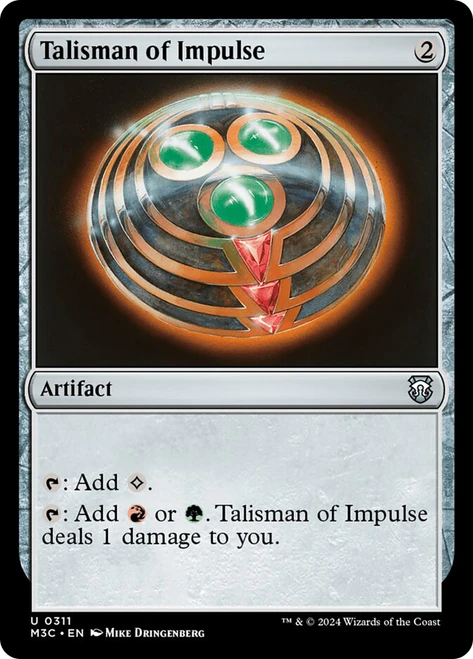 Talisman of Impulse\nModern Horizons 3 Commander\nSingle\nMagic The Gathering