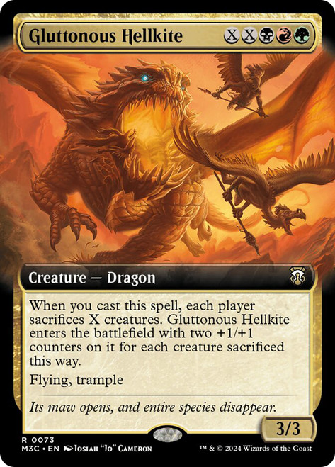 Gluttonous Hellkite (Extended Art)\nModern Horizons 3 Commander - Variants\nSingle\nMagic The Gathering