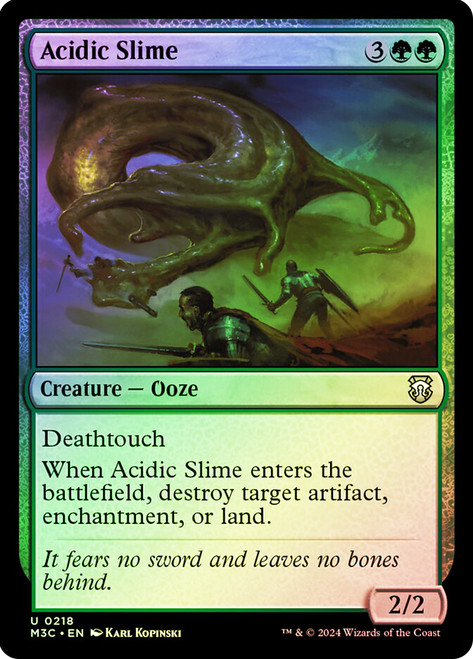 Acidic Slime (Ripple Foil)\nModern Horizons 3 Commander - Alternate Foil\nSingle\nMagic The Gathering