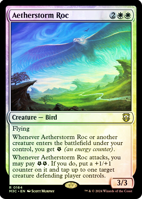 Aetherstorm Roc (Ripple Foil)\nModern Horizons 3 Commander - Alternate Foil\nSingle\nMagic The Gathering