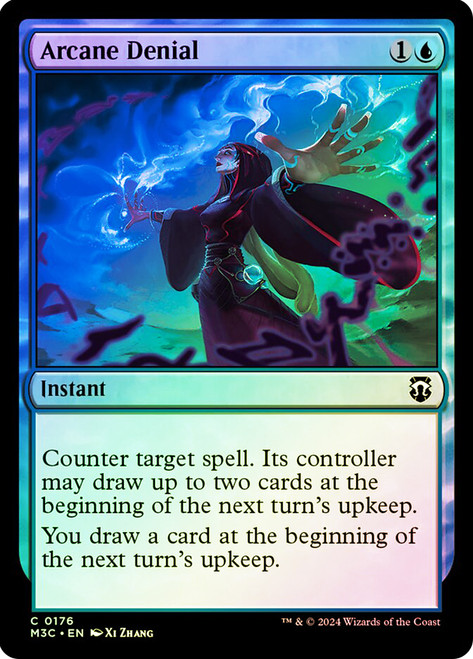 Arcane Denial (Ripple Foil)\nModern Horizons 3 Commander - Alternate Foil\nSingle\nMagic The Gathering