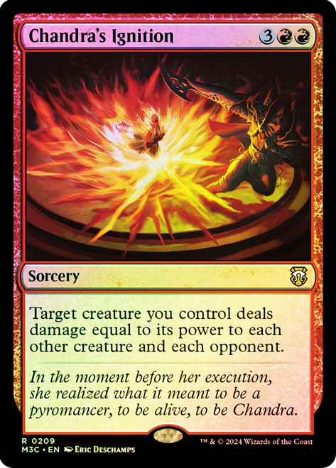 Chandra's Ignition (Ripple Foil)\nModern Horizons 3 Commander - Alternate Foil\nSingle\nMagic The Gathering
