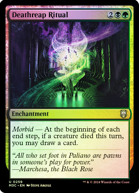 Deathreap Ritual (Ripple Foil)\nModern Horizons 3 Commander - Alternate Foil\nSingle\nMagic The Gathering