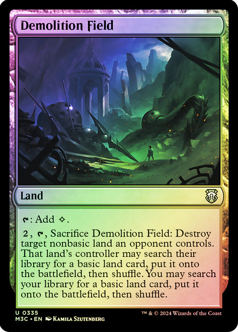 Demolition Field (Ripple Foil)\nModern Horizons 3 Commander - Alternate Foil\nSingle\nMagic The Gathering