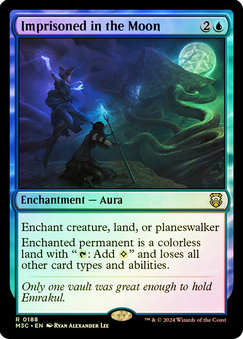 Imprisoned in the Moon (Ripple Foil)\nModern Horizons 3 Commander - Alternate Foil\nSingle\nMagic The Gathering