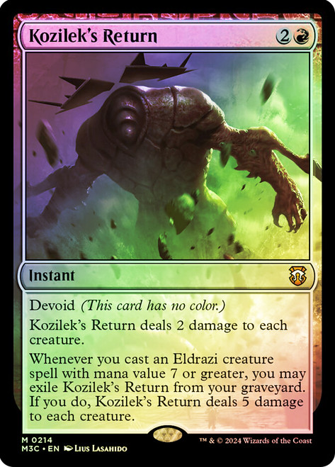Kozilek's Return (Ripple Foil)\nModern Horizons 3 Commander - Alternate Foil\nSingle\nMagic The Gathering