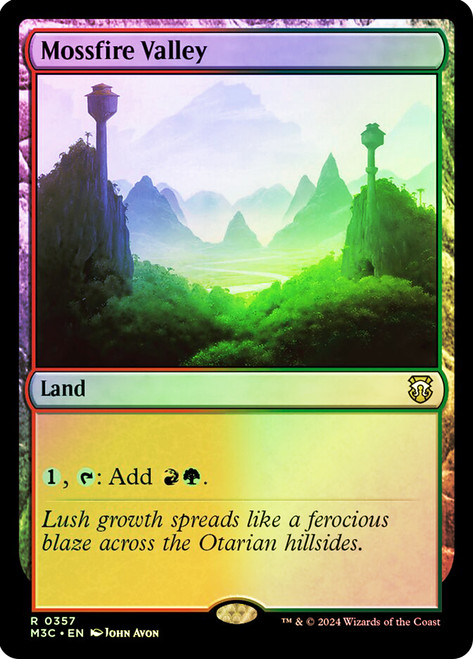 Mossfire Valley (Ripple Foil)\nModern Horizons 3 Commander - Alternate Foil\nSingle\nMagic The Gathering