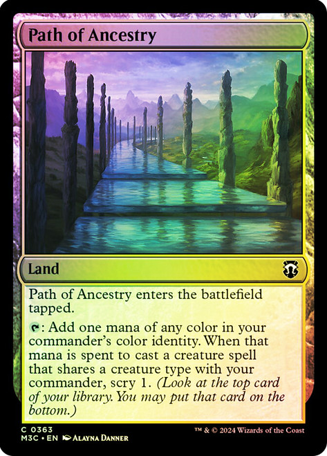 Path of Ancestry (Ripple Foil)\nModern Horizons 3 Commander - Alternate Foil\nSingle\nMagic The Gathering