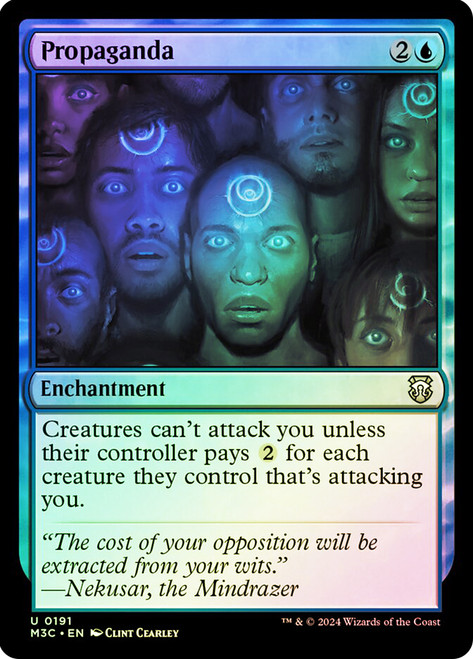 Propaganda (Ripple Foil)\nModern Horizons 3 Commander - Alternate Foil\nSingle\nMagic The Gathering