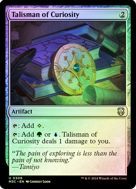 Talisman of Curiosity (Ripple Foil)\nModern Horizons 3 Commander - Alternate Foil\nSingle\nMagic The Gathering