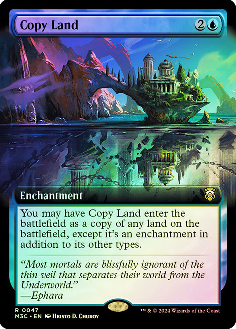 Copy Land (Extended Art) (Ripple Foil)\nModern Horizons 3 Commander - Alternate Foil Variants\nSingle\nMagic The Gathering